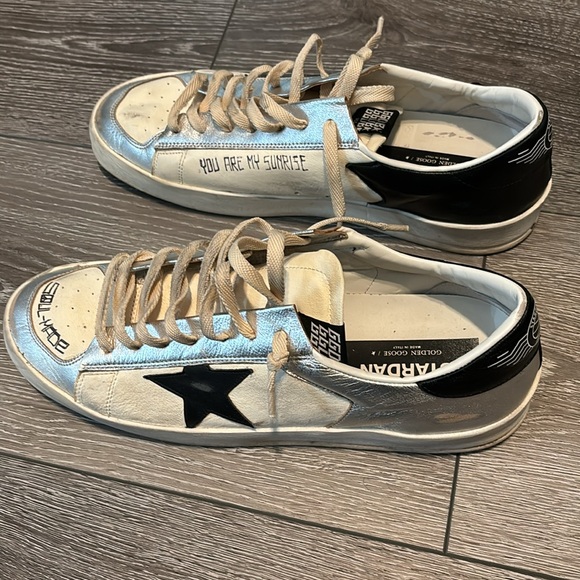 GOLDEN GOOSE STARDAN BLACK AND SILVER SIZE 13 WITH BOX GREAT CONDITION - Picture 2 of 3